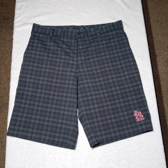 Nike Other - Nike Golf Performance Dri Fit Plaid Shorts With Cardinals Logo Mens Size 34